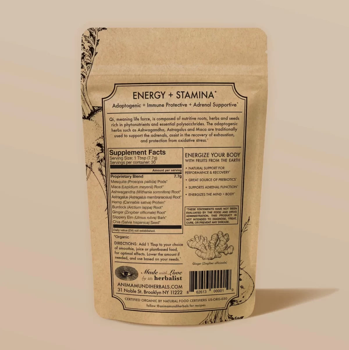 Anima Mundi Qi ingredients