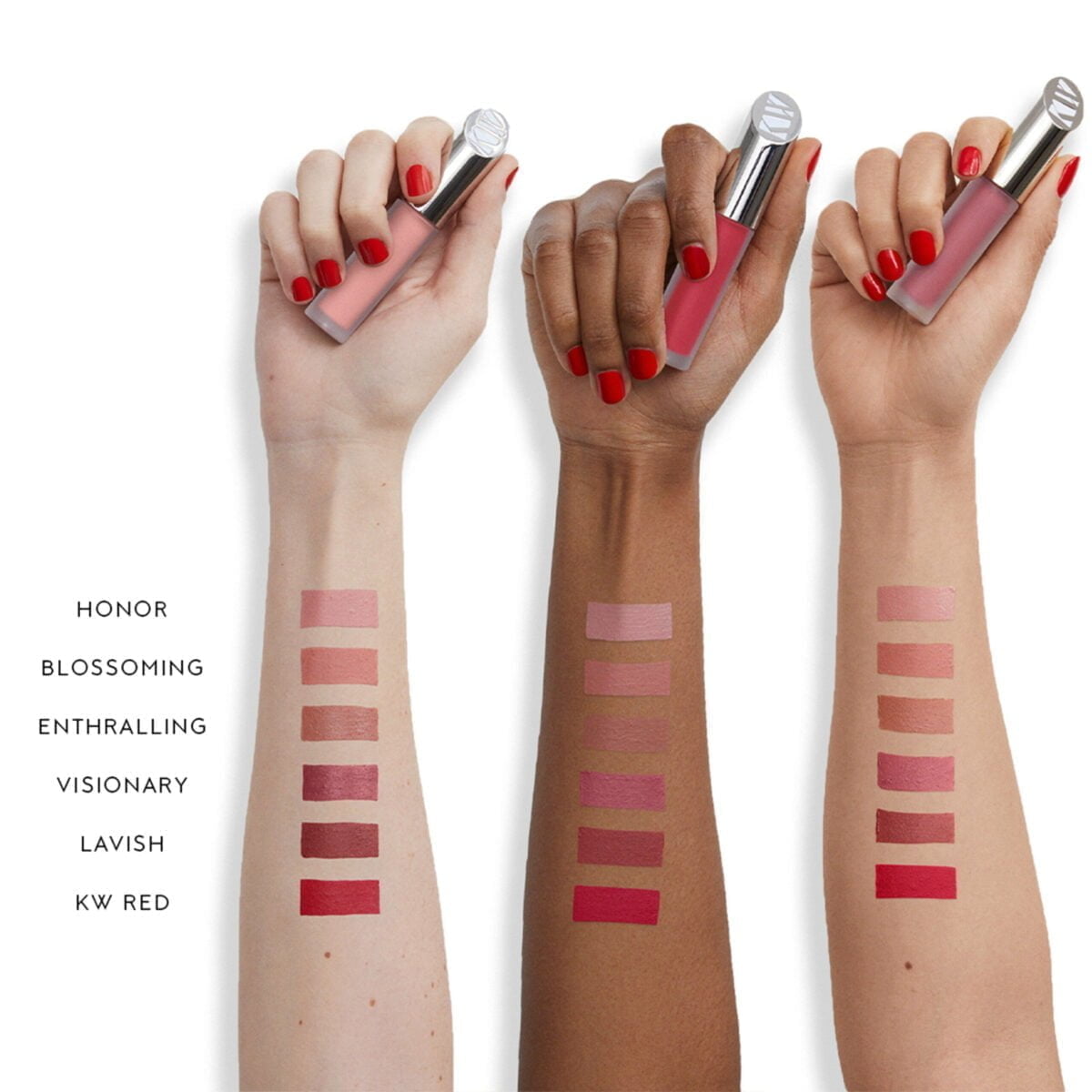 kw liquid lipstick swatches