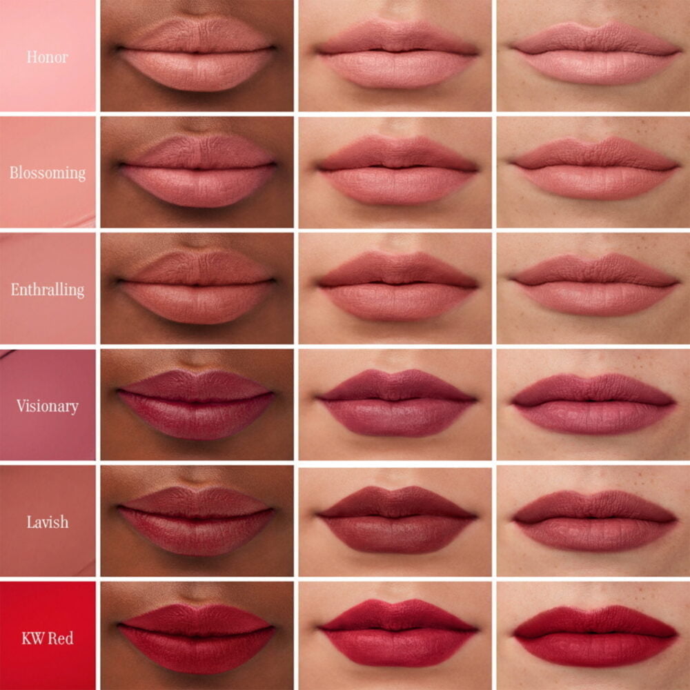 kw liquid lipstick swatch grid