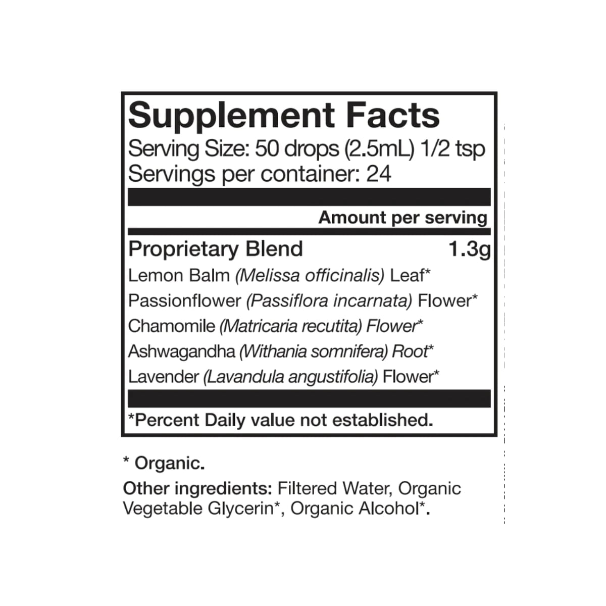 Relax tonic ingredients